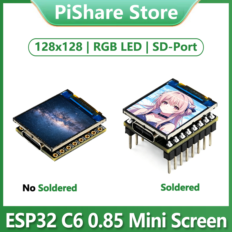 Esp32 C6 - ESP32-C6 0,85 inch Display LCD Development