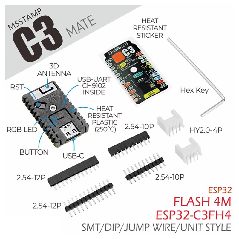 AS95-ESP32-C3 ontwikkelbord M5 - Esp32 C3 recensie en prijs