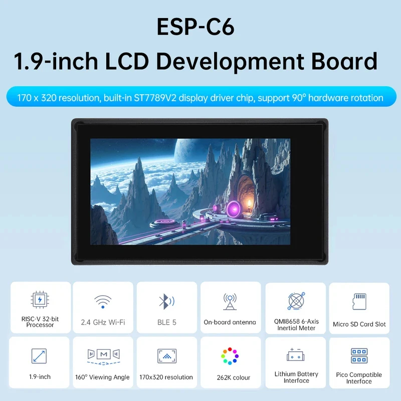 ESP32-C6 1,9-inch LCD-schermon - Esp32 C6 recensie en prijs