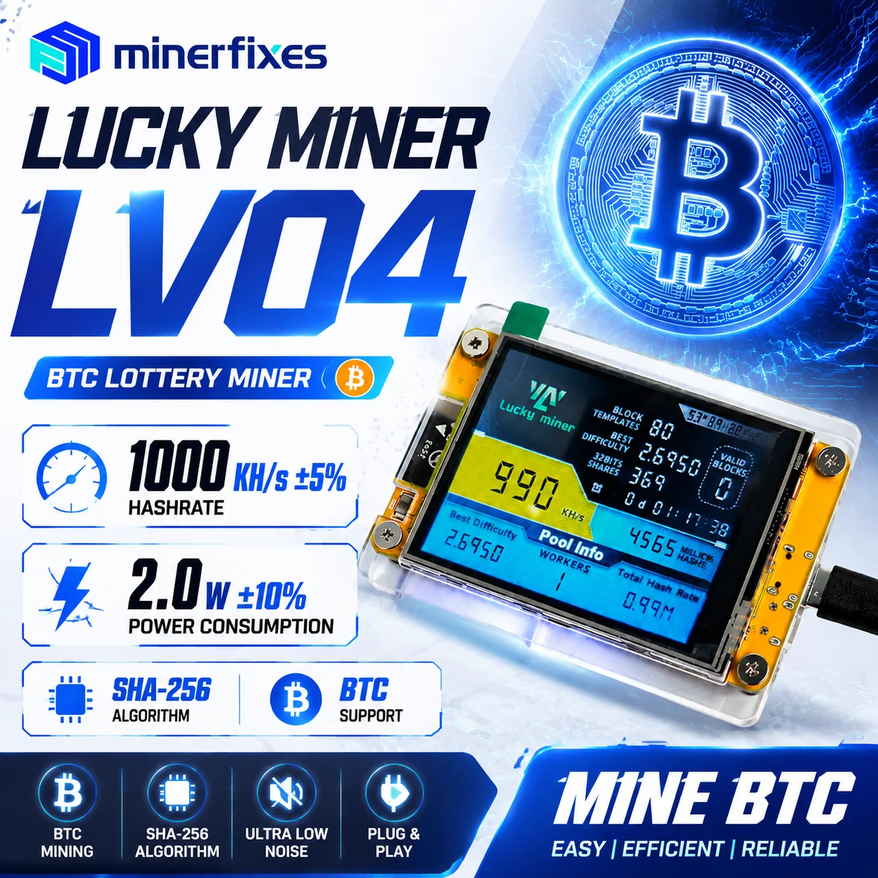 Lucky Miner LV04 NerdMiner V2  - Espressif Esp32 recensie en prijs