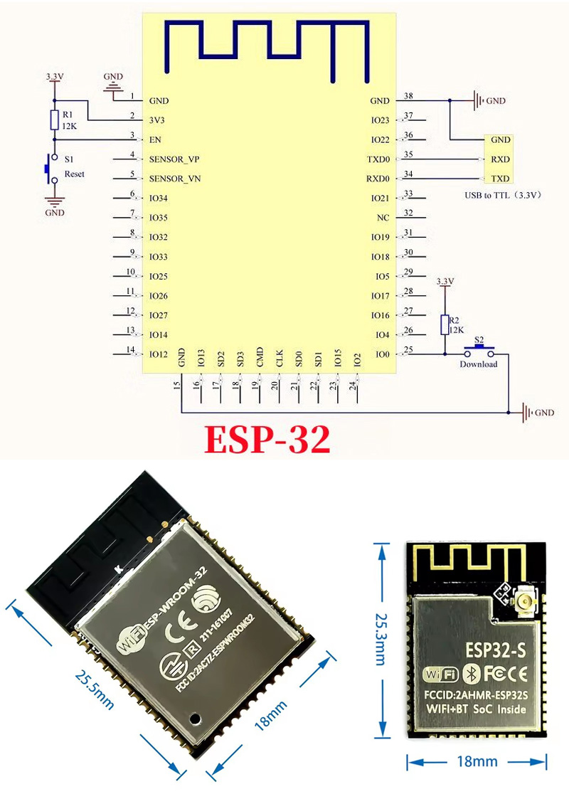 ESP32 ESP-32S ESP-12E ESP-12F  - Esp8266 recensie en prijs